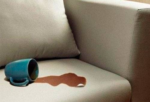 กาแฟเปื้อนบนโซฟา