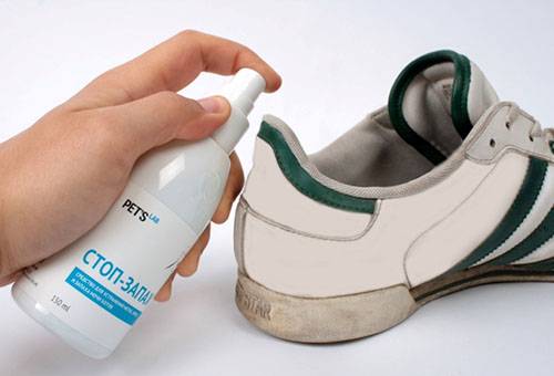 Продукт за обувки срещу миризмата на котешка урина