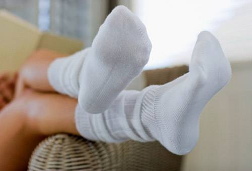 Witte katoenen sokken