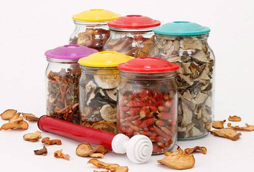 Dried fruits in jars