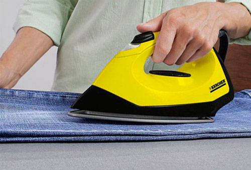 Dry the jeans with an iron