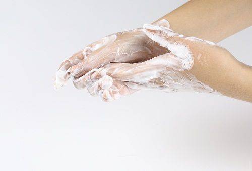 soaped hands