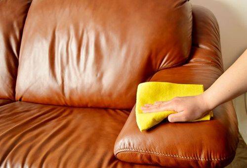 Removing stains from a leather sofa