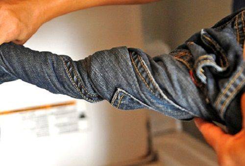 jeans drying