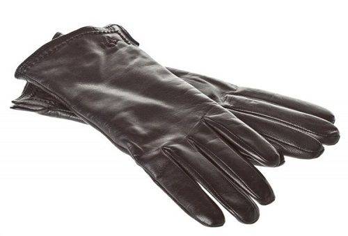 guanti di pelle nera