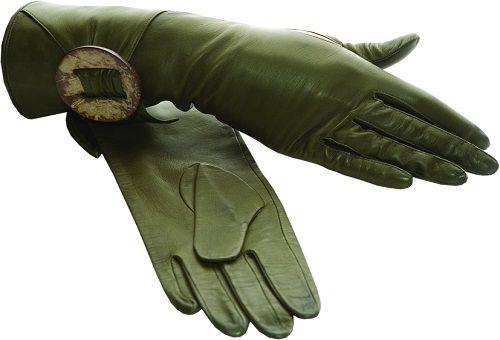 zelené semišové rukavice
