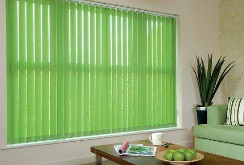 green fabric blinds