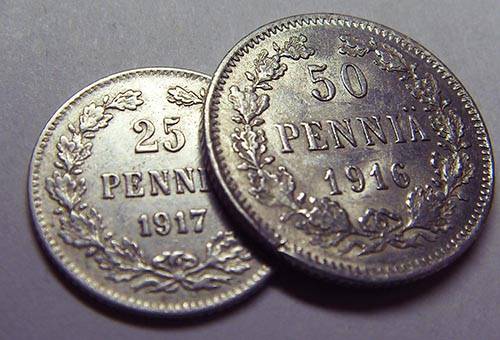 Pièces de monnaie purifiées de 1917