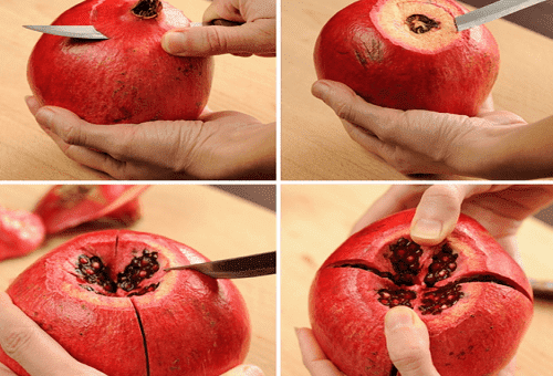 čistenie granátového jablka