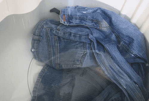 water-soaked jeans