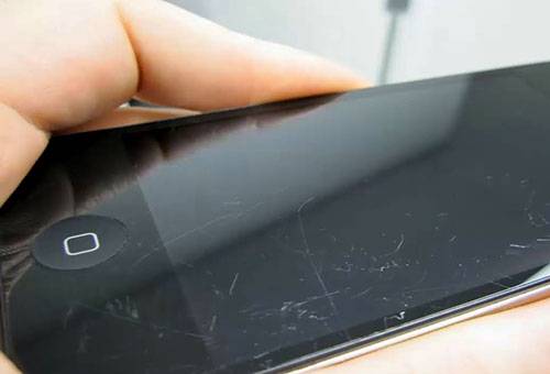 Smartphone screen scratches