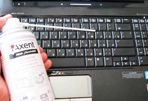 A can of compressed air to clean your laptop