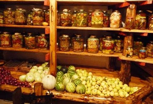 Storage of watermelons in the basement