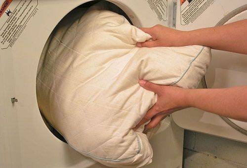 pillow in the washing machine