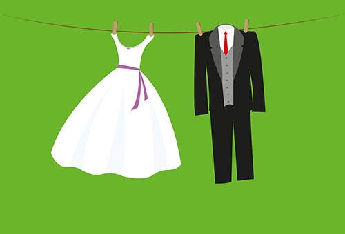 Vestidos de noiva de secagem