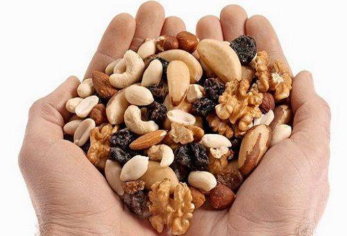 nuts in hands