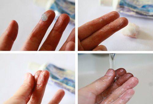 usuwanie farby ze skóry pastą do zębów