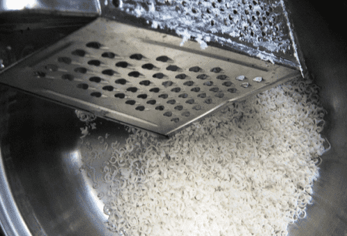 grated soap on a grater
