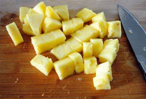 hakket moden ananas