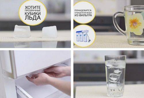 Method of freezing ice with filtered water