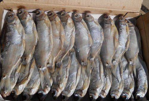 dried fish in a box
