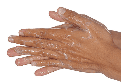 hand washing with soap