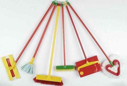 a variety of floor mops