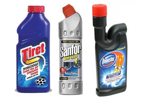 Produtos químicos domésticos para limpeza de bloqueios