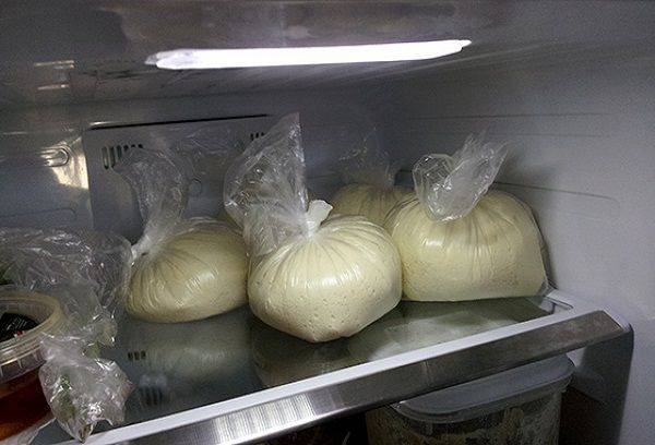 The dough in the refrigerator
