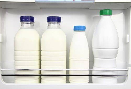 milk in the refrigerator