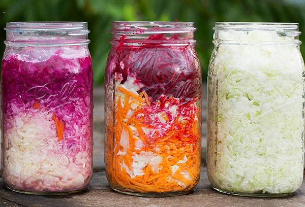 Sauerkraut in jars