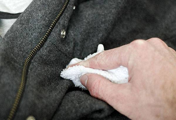Removing stains from a wool jacket