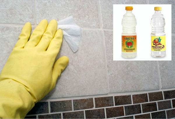 ทำความสะอาดกระเบื้องน้ำส้มสายชู