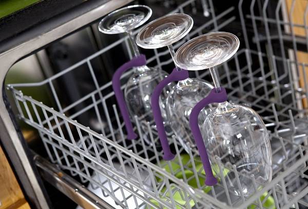 glasses in the dishwasher