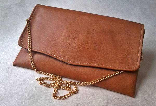 Faux leather clutch