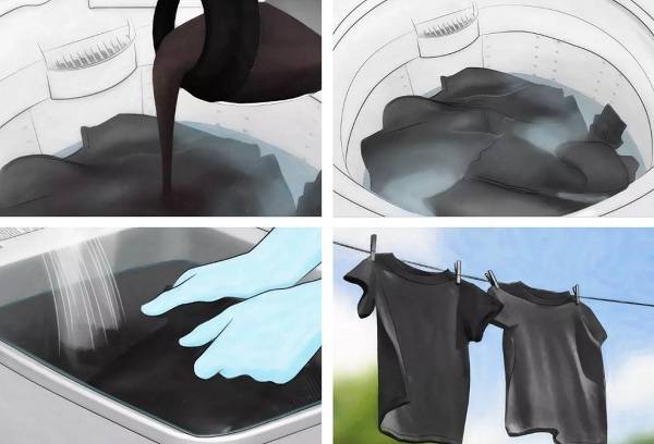 lavando uma camisa preta