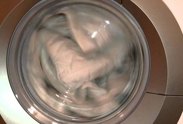 blanket in the washing machine