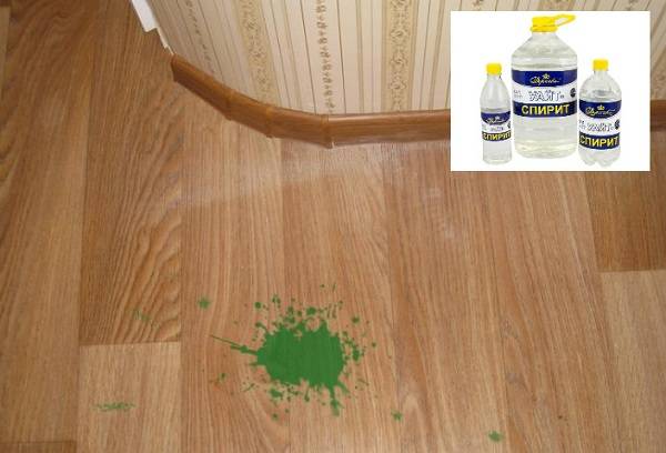 stain of paint on linoleum