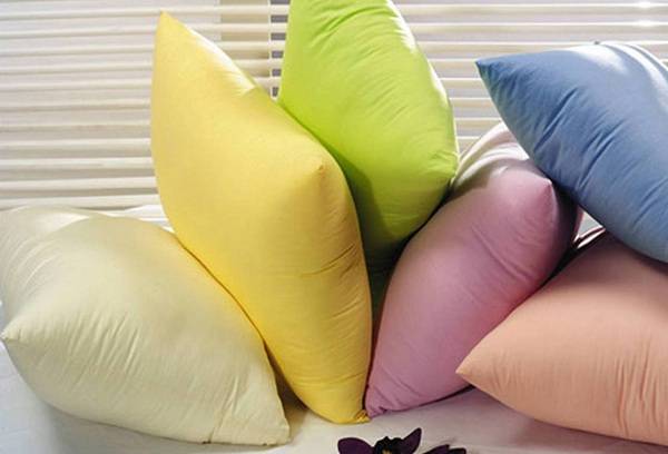 different color pillows