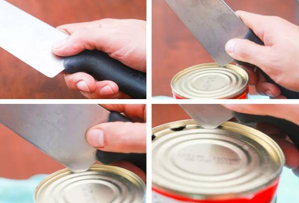 Åpne krukken med en kokkekniv