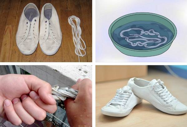 washing white shoelaces