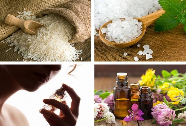 rijst, zout, parfums en oliën tegen tabaksrook
