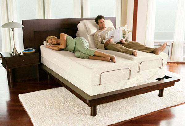 Mattress for two with different stiffness