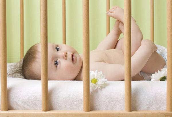 Toddler in the crib