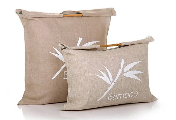 Bamboo pillows in covers