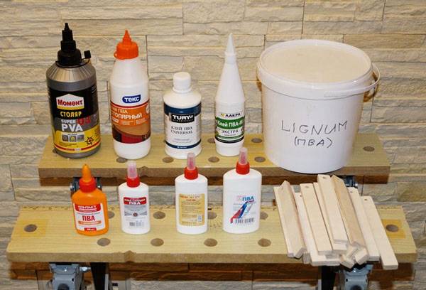 Types of PVA glue for gluing wood