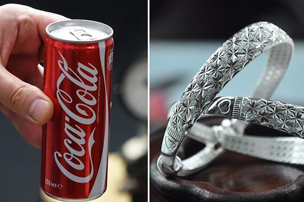 Coca-Cola pentru curățarea argintului