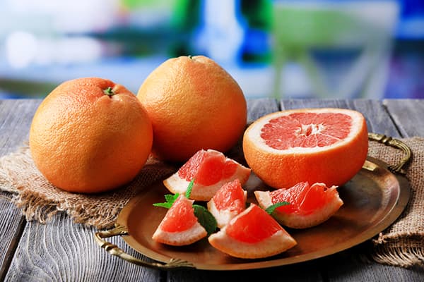 Sliced ​​grapefruit