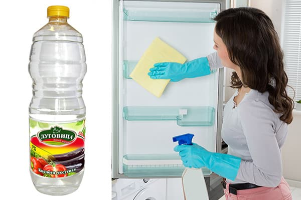 Washing the refrigerator with vinegar