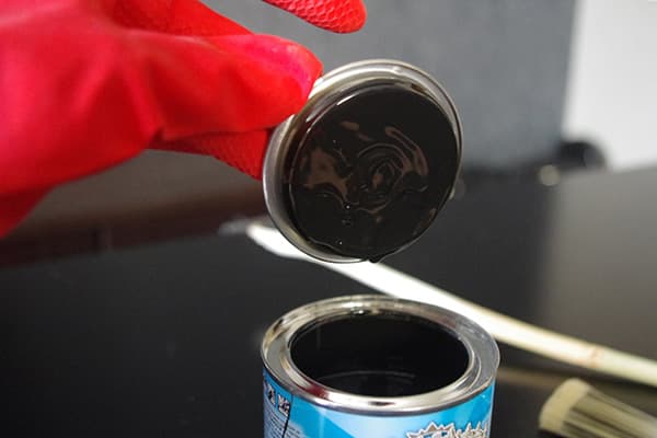 Can of black paint